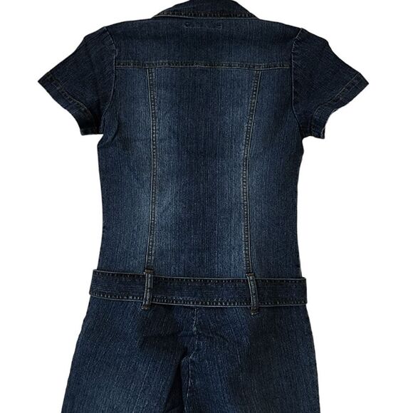 Solid Denim Y2K Charlie's Angeles Style Belted Jumpsuit - Picture 8 of 11
